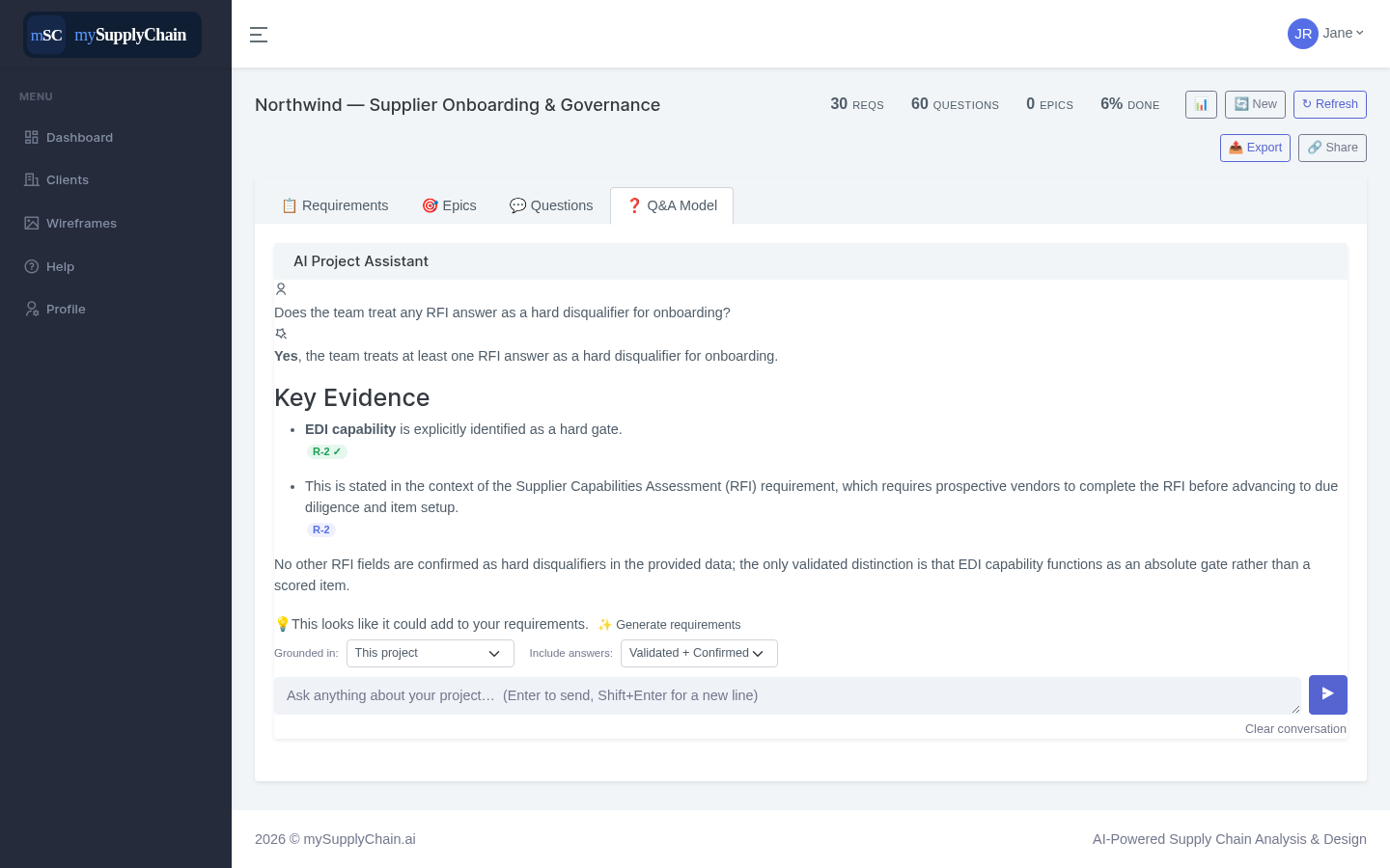 AI assistant answer with source citations
